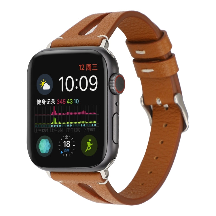 Cinturino in pelle semplice a forma di V per Apple Watch Ultra 49 mm / Serie 8 e 7 45 mm / SE 2 e 6 e SE e 5 e 4 44 mm / 3 e 2 e 1 42 mm
