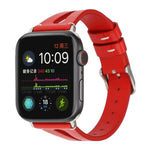 Cinturino in pelle semplice a forma di V per Apple Watch serie 7 41 mm / 6 e SE e 5 e 4 40 mm / 3 e 2 e 1 38 mm