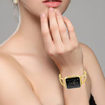 Cinturino per orologio in metallo con cinturino a forma di lettera V con fibbia in acciaio inossidabile per Apple Watch serie 8 e 7 41 mm / SE 2 e 6 e SE e 5 e 4 40 mm / 3 e 2 e 1 38 mm, 7 41mm / 6&SE&5&4 40mm / 3&2&1 38mm