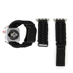 Magic Paste Cinturino per orologio in nylon con corda per ombrello in vera pelle e fibbia in acciaio inossidabile per Apple Watch serie 8 e 7 41 mm / SE 2 e 6 e SE e 5 e 4 40 mm / 3 e 2 e 1 38 mm, 7 41mm / 6&SE&5&4 40mm / 3&2&1 38mm