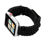 Magic Paste Cinturino per orologio in nylon con corda per ombrello in vera pelle e fibbia in acciaio inossidabile per Apple Watch serie 8 e 7 41 mm / SE 2 e 6 e SE e 5 e 4 40 mm / 3 e 2 e 1 38 mm, 7 41mm / 6&SE&5&4 40mm / 3&2&1 38mm