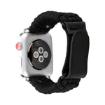 Magic Paste Cinturino per orologio in nylon con corda per ombrello in vera pelle e fibbia in acciaio inossidabile per Apple Watch serie 8 e 7 41 mm / SE 2 e 6 e SE e 5 e 4 40 mm / 3 e 2 e 1 38 mm, 7 41mm / 6&SE&5&4 40mm / 3&2&1 38mm
