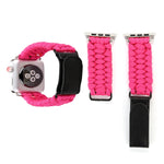 Magic Paste Cinturino per orologio in nylon con corda per ombrello in vera pelle e fibbia in acciaio inossidabile per Apple Watch serie 8 e 7 41 mm / SE 2 e 6 e SE e 5 e 4 40 mm / 3 e 2 e 1 38 mm, 7 41mm / 6&SE&5&4 40mm / 3&2&1 38mm
