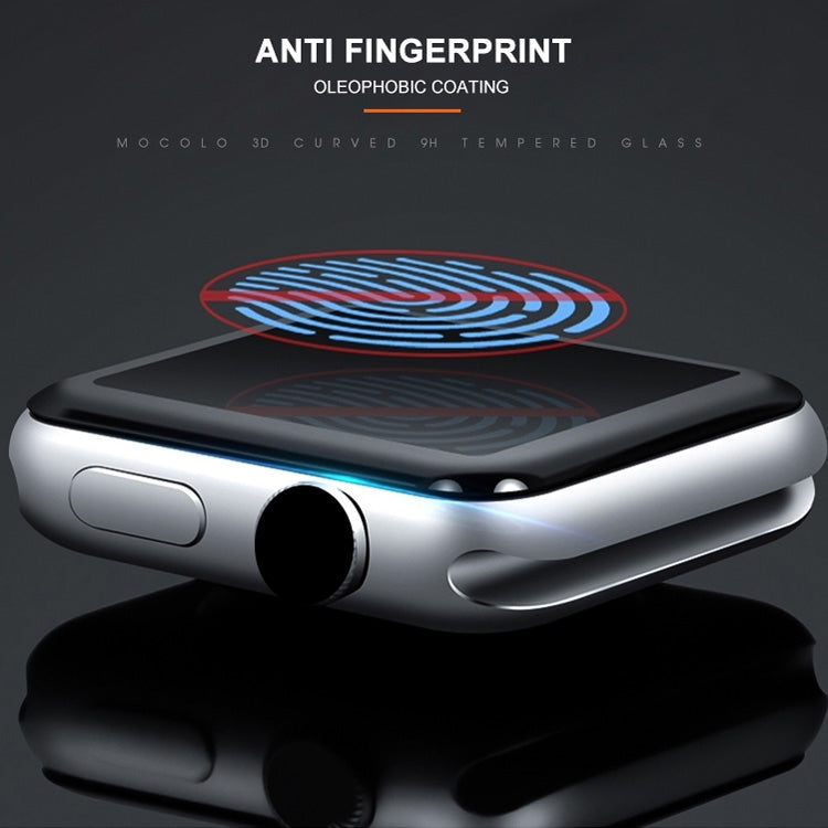 mocolo 0,33 mm 9H Pellicola in vetro temperato con colla completa e bordo arrotondato 3D per Apple Watch Series 4 44 mm, For Apple Watch Series 6 / 5 / 4 / Watch SE 44mm