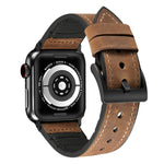TPU con texture Crazy Horse + cinturino in acciaio inossidabile per Apple Watch serie 7 45 mm / 6 e SE e 5 e 4 44 mm / 3 e 2 e 1 42 mm, 44mm