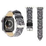 Cinturino per orologio in vera pelle con stampa spine per Apple Watch serie 8 e 7 41 mm / SE 2 e 6 e SE e 5 e 4 40 mm / 3 e 2 e 1 38 mm, 40mm