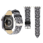 Cinturino per orologio in vera pelle con stampa spine per Apple Watch Ultra 49 mm / Serie 8 e 7 45 mm / SE 2 e 6 e SE e 5 e 4 44 mm / 3 e 2 e 1 42 mm, 44mm