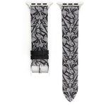 Cinturino per orologio in vera pelle con stampa spine per Apple Watch Ultra 49 mm / Serie 8 e 7 45 mm / SE 2 e 6 e SE e 5 e 4 44 mm / 3 e 2 e 1 42 mm, 44mm