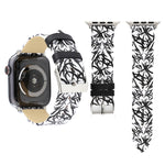 Cinturino per orologio in vera pelle con stampa spine per Apple Watch Ultra 49 mm / Serie 8 e 7 45 mm / SE 2 e 6 e SE e 5 e 4 44 mm / 3 e 2 e 1 42 mm, 44mm