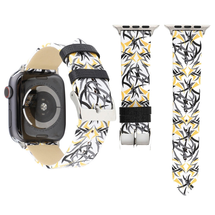 Cinturino per orologio in vera pelle con stampa spine per Apple Watch Ultra 49 mm / Serie 8 e 7 45 mm / SE 2 e 6 e SE e 5 e 4 44 mm / 3 e 2 e 1 42 mm, 44mm