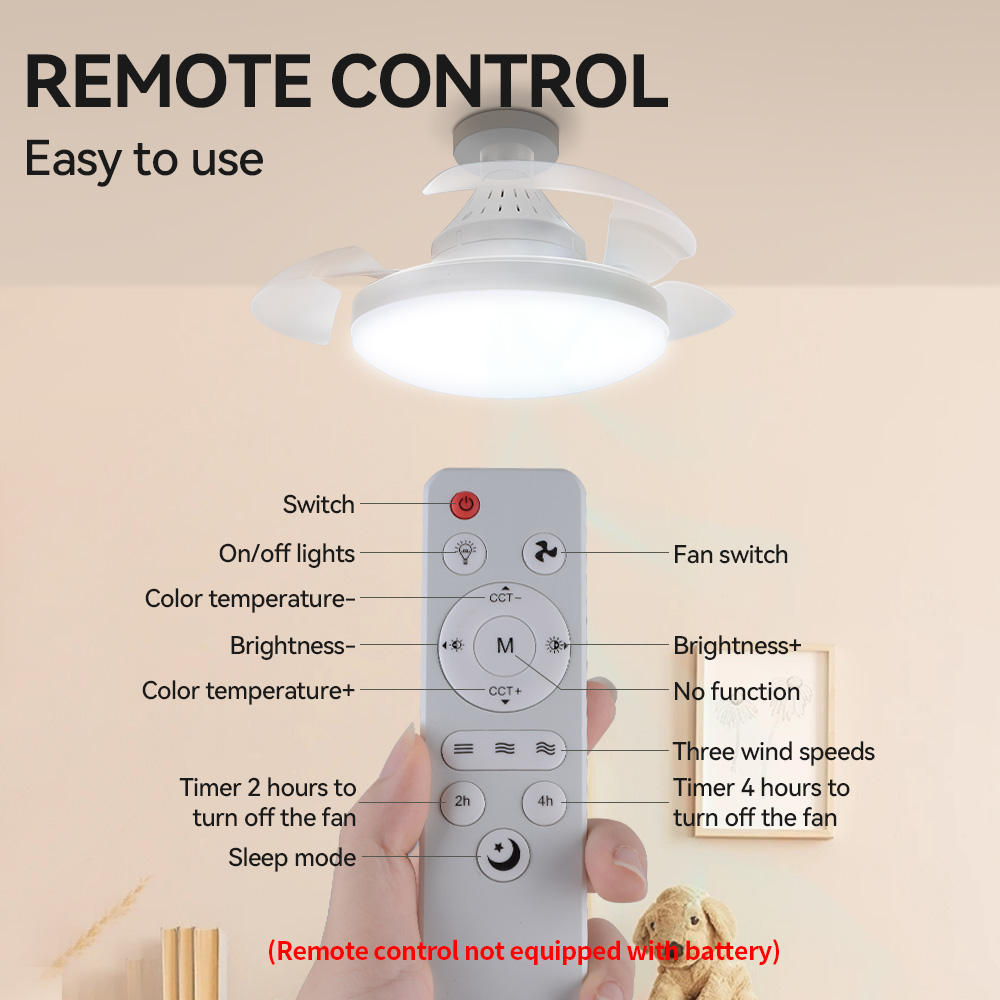 Lampada LED E27 30W con funzione ventilatore e telecomando 3xCCT 7920260111021 B4300