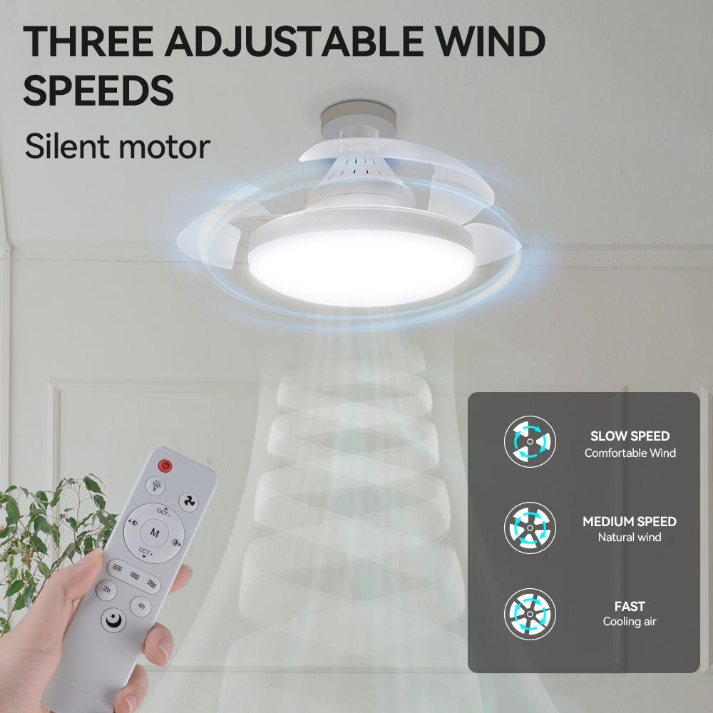 Lampada LED E27 30W con funzione ventilatore e telecomando 3xCCT 7920260111021 B4300