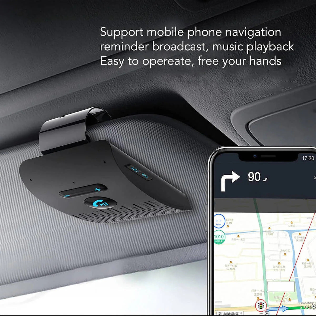 Kit vivavoce Bluetooth per auto con DSP e clip parasole 8055022615567 Q-DH03 B8080