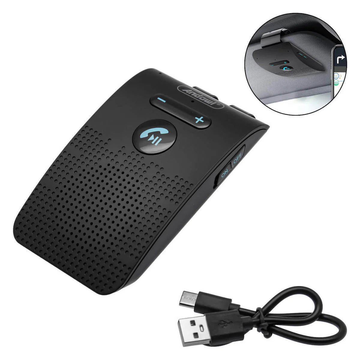 Kit vivavoce Bluetooth per auto con DSP e clip parasole 8055022615567 Q-DH03 B8080