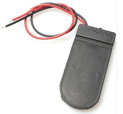Contenitore porta batterie CR2032 2 posti con interruttore on/off
