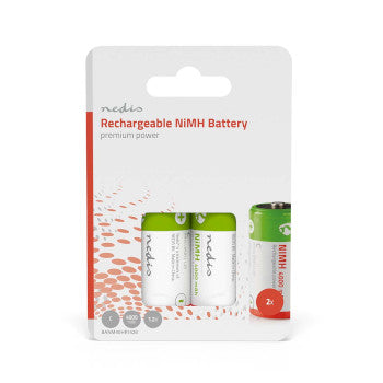 Rechargeable NiMH Battery C | 1.2V DC | 4000mAh | Precharged | 2-Pack | HR14