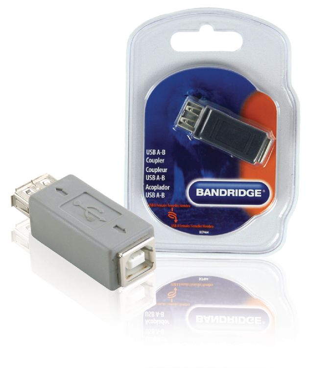 Adattatore USB 2.0 USB A Femmina - B Femmina Grigio