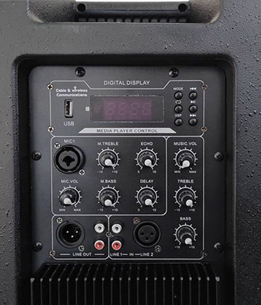 Cassa acustica amplificata 120W 12" Bluetooth/USB/Scheda SD Effetti DSP BK-122