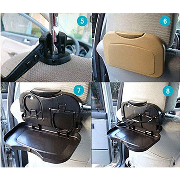 Tavolo pieghevole per sedile posteriore automatico per bevande, vassoio per tazze, supporto per scrivania, Black, Gray, Beige