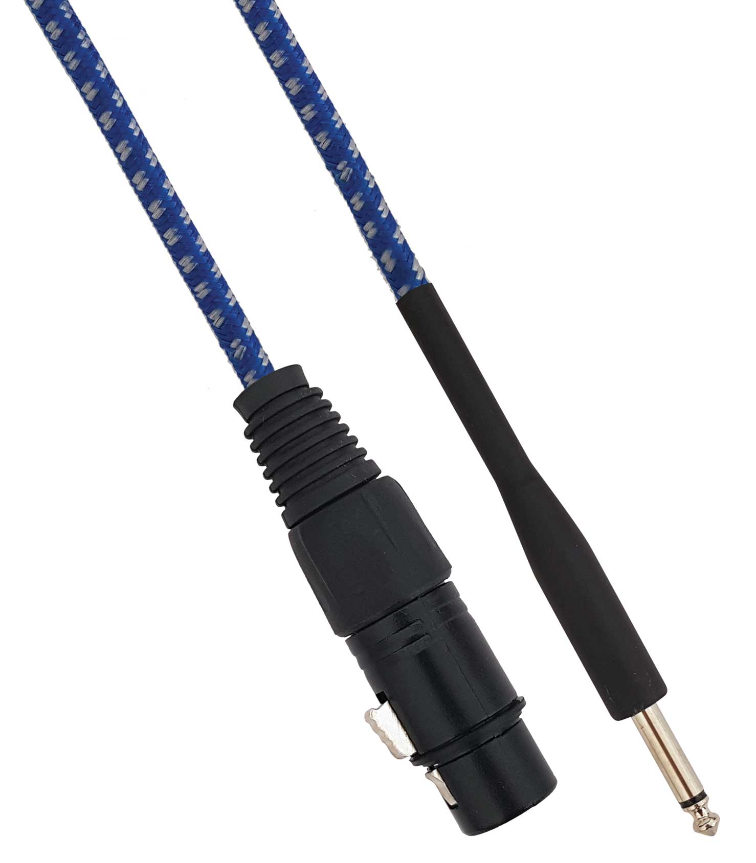 Cavo XLR Cannon femmina a Jack 6.35 maschio 5 metri Mono - Bianco/Blu