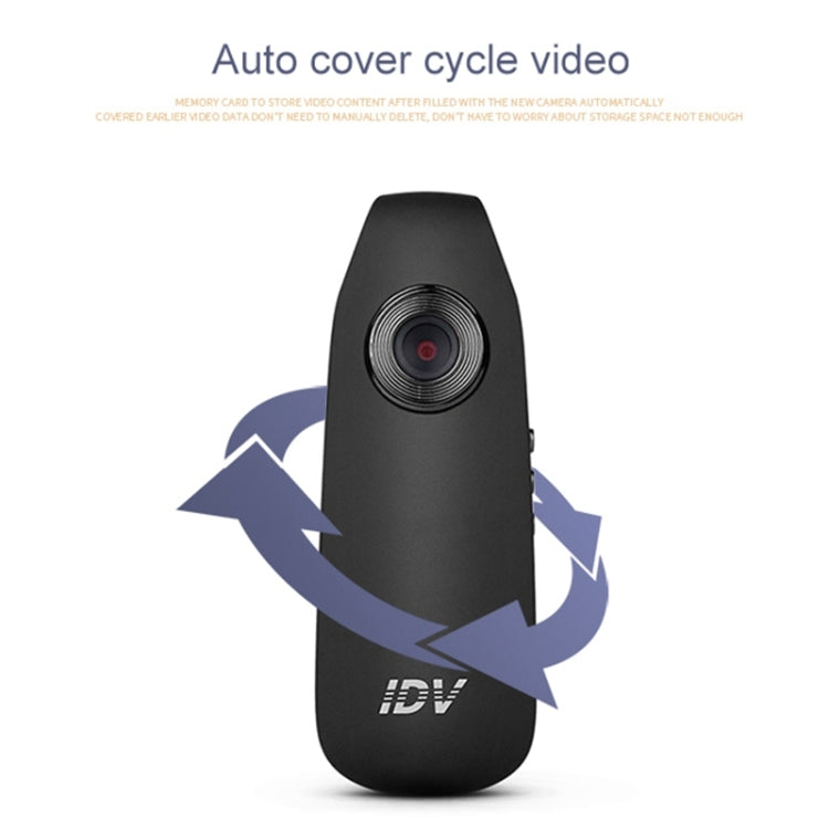 IDV 007 HD 1080P Clip Design Registratore per le forze dell'ordine Mini registratore di monitoraggio portatile, supporto rilevamento movimento e scheda TF (max 128 GB)