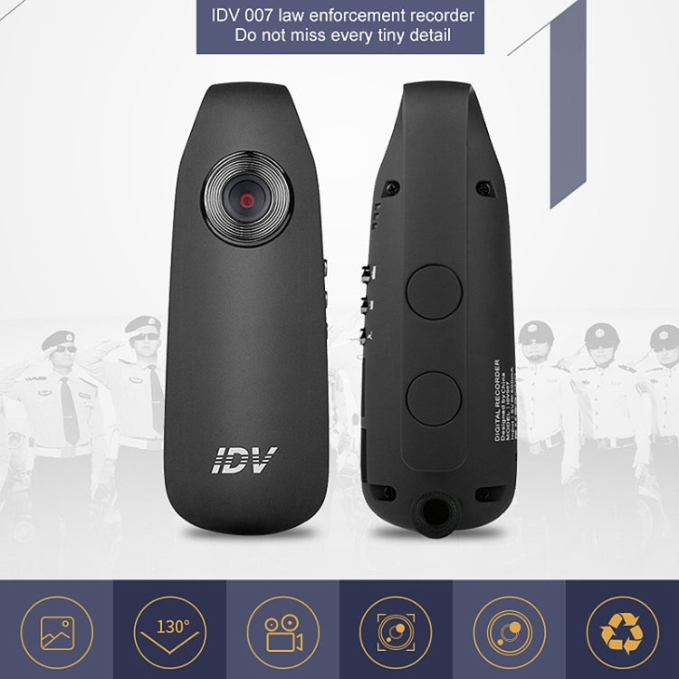 IDV 007 HD 1080P Clip Design Recorder for Law Enforcement Mini Portable Monitoring Recorder, Support Motion Detection and TF Card (Max 128GB)