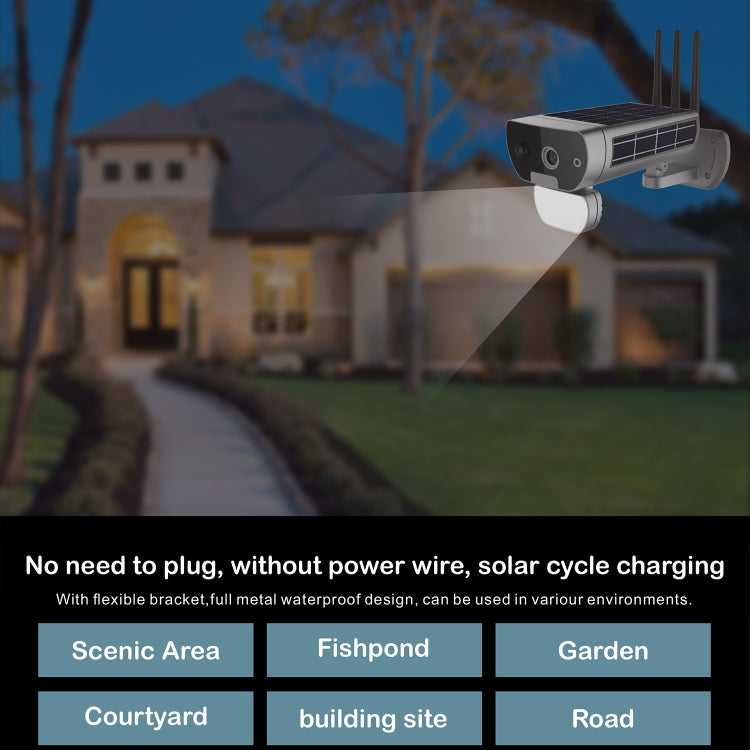 Telecamera di sicurezza solare 1080P Full HD con allarme sonoro