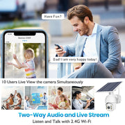 Telecamera WiFi ad energia solare T16 1080P Full HD, supporto allarme PIR, visione notturna, audio bidirezionale, scheda TF, WiFi