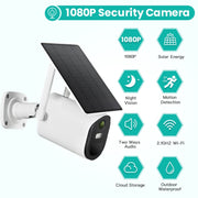Telecamera WiFi T20 1080P Full HD ad energia solare, supporto rilevamento movimento, visione notturna, audio bidirezionale, scheda TF, WiFi