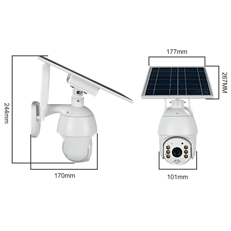 Telecamera ad energia solare per monitoraggio di rete T16 1080P Full HD 4G (versione USA), supporto PIR + allarme radar, visione notturna, audio bidirezionale, scheda TF, 4G (US Version)