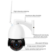 QX5 2,0 milioni di pixel 1080P HD 20X Zoom Wireless WiFi Dome Smart Camera, supporto visione notturna a infrarossi/rilevamento movimento/interfono vocale/scheda TF, presa AU, WiFi Version