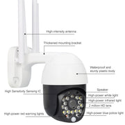 Telecamera di sorveglianza QX27 1080P WiFi ad alta definizione Telecamera dome esterna, supporto visione notturna e rilevamento bidirezionale di voce e movimento, QX27