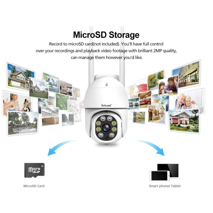 Sricam SP028 Telecamera PTZ per esterni HD 1080P con audio