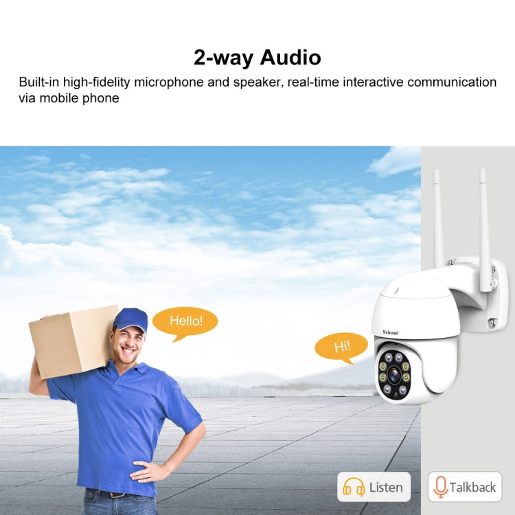 Sricam SP028 Telecamera PTZ per esterni HD 1080P con audio