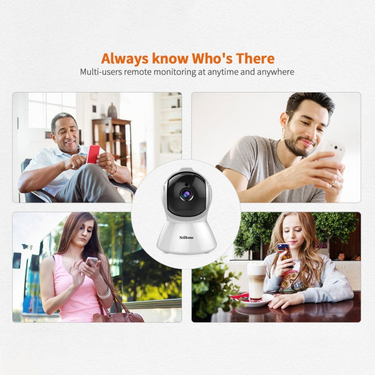 SriHome SH025 Telecamera IP con tracciamento automatico 1080P HD AI da 2,0 milioni di pixel, supporto audio bidirezionale / tracciamento del movimento / rilevamento umanoide / visione notturna / scheda TF, presa AU, SH025