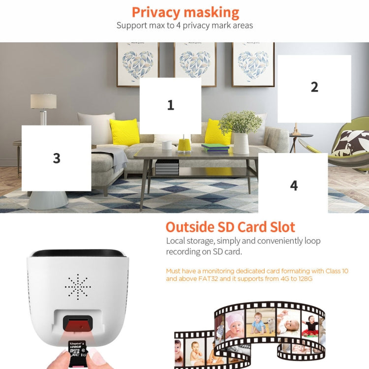 SriHome SH029 Telecamera AI HD da 3,0 milioni di pixel 1296P, supporta conversazione bidirezionale/rilevamento movimento/rilevamento umanoidi/visione notturna/scheda TF, presa AU, SH029