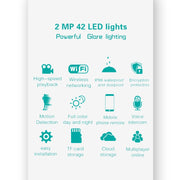 DP16 2.0 Megapixel 42 LED Luce da giardino Smart Camera, Supporto rilevamento del movimento / Visione notturna / Citofono vocale / Scheda TF, Spina AU, DP16