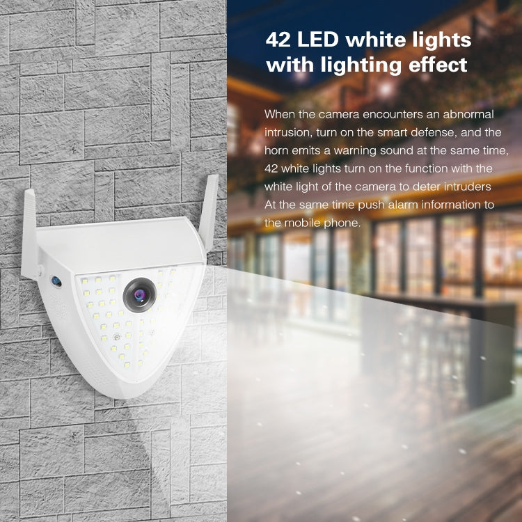 DP16 2.0 Megapixel 42 LED Luce da giardino Smart Camera, Supporto rilevamento del movimento / Visione notturna / Citofono vocale / Scheda TF, Spina AU, DP16