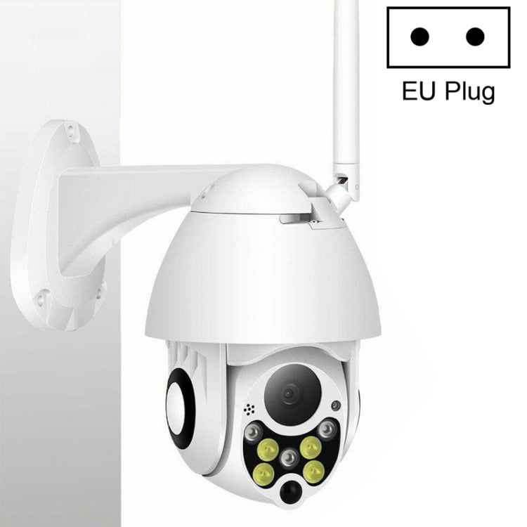 Telecamera di sorveglianza wireless HD PTZ Sicurezza domestica Telecamera dome di rete impermeabile IP66 esterna, supporto visione notturna e rilevamento del movimento e scheda TF, presa americana, 2.0 MP