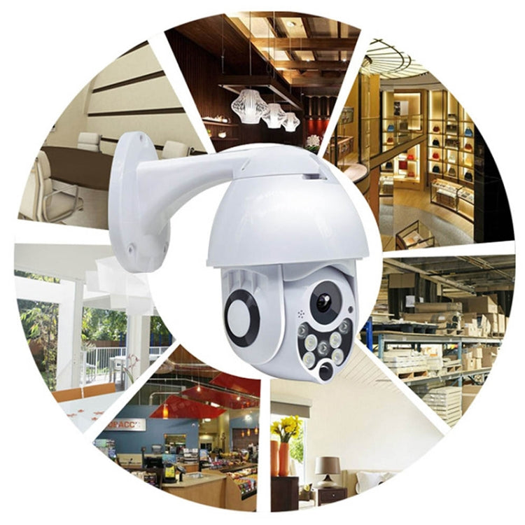 Telecamera di sorveglianza wireless HD PTZ Sicurezza domestica Telecamera dome di rete impermeabile IP66 esterna, supporto visione notturna e rilevamento del movimento e scheda TF, presa americana, 2.0 MP