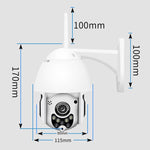 Telecamera di sorveglianza wireless HD PTZ Sicurezza domestica Telecamera dome di rete impermeabile IP66 esterna, supporto visione notturna e rilevamento del movimento e scheda TF, presa americana, 2.0 MP