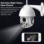 Telecamera di sorveglianza wireless HD PTZ Sicurezza domestica Telecamera dome di rete impermeabile IP66 esterna, supporto visione notturna e rilevamento del movimento e scheda TF, presa americana, 2.0 MP