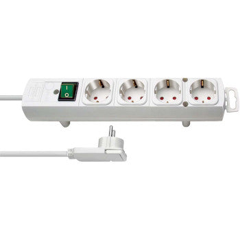 Extension Socket 4-Way 2 m White - 4x Plug With Earth Contact TYPE F