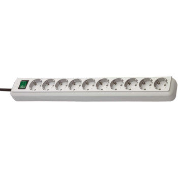 Extension Socket Eco-Line 10-Way 3.00 m Gray - Protective Contact TYPE F