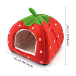 Nido per animali domestici in peluche a forma di fragola L