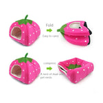 Nido per animali domestici in peluche a forma di fragola L