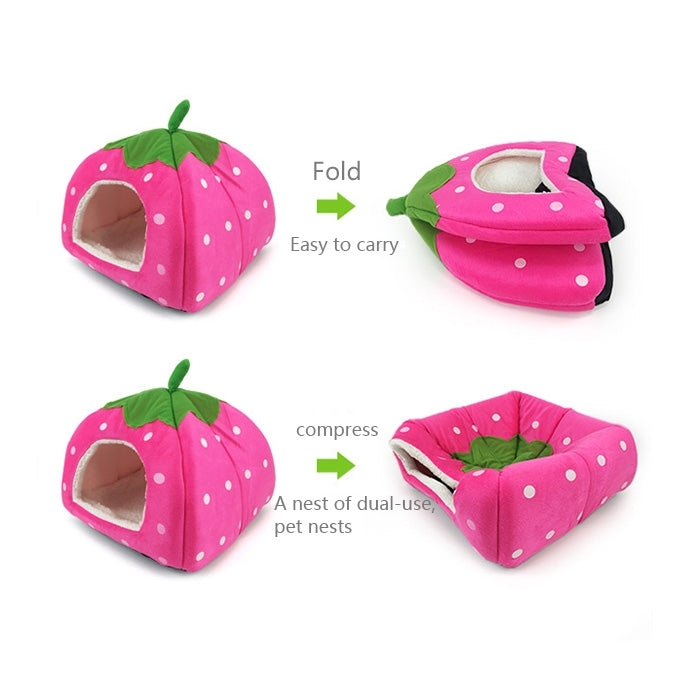 Nido per animali domestici in peluche a forma di fragola L