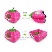 Nido per animali domestici in peluche corto pieghevole a forma di fragola, dimensioni: L, Red, Size L, Pink, Size L, Blue, Size L, Purple, Size L, Dark Blue, Size L