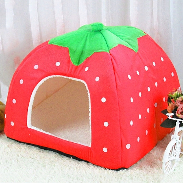 Nido per animali domestici in peluche a forma di fragola L