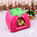 Nido per animali domestici in peluche a forma di fragola L